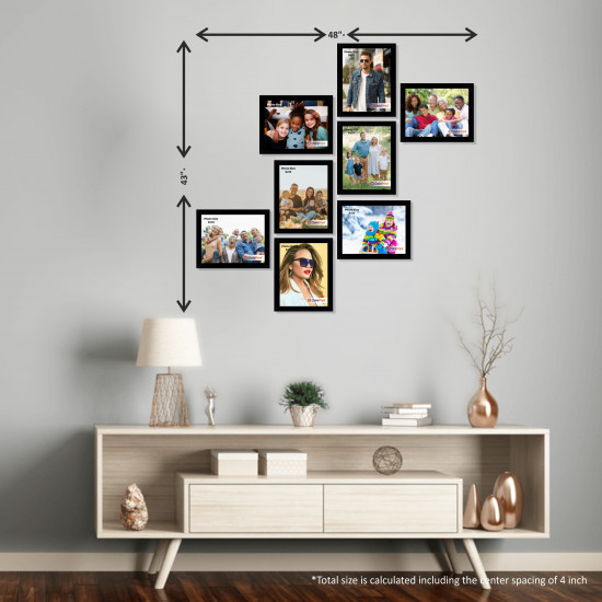 Set of 8 Collage Photo Frames (8 Pcs-8X10 Inch), Black