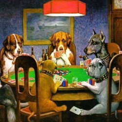 Dogs On The Poker Table Funny Poster