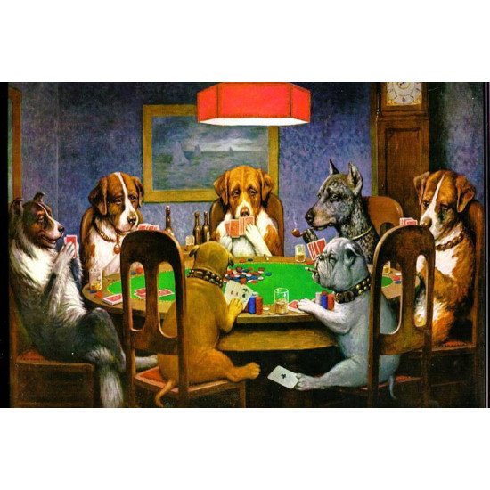 Dogs On The Poker Table Funny Poster