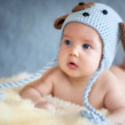 Child's Love - Cute Little Baby With A Blue Hat Child's Love - Cute Little Baby With A Blue Hat