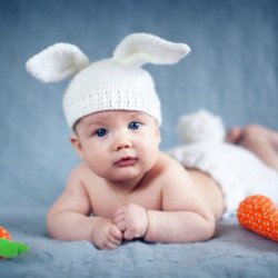 Child's Love - Smiling Baby With Rabbit Hat Child's Love - Smiling Baby With Rabbit Hat