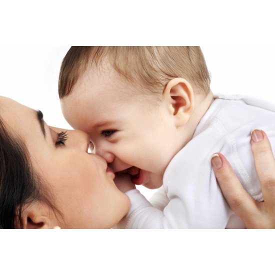 Child's Love - Mother Kissing Her Cute Baby