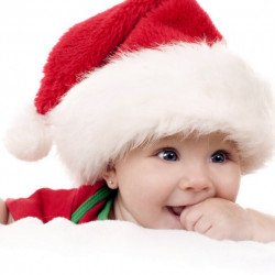 Child's Love - Cute Baby In Christmas Hat Child's Love - Cute Baby In Christmas Hat