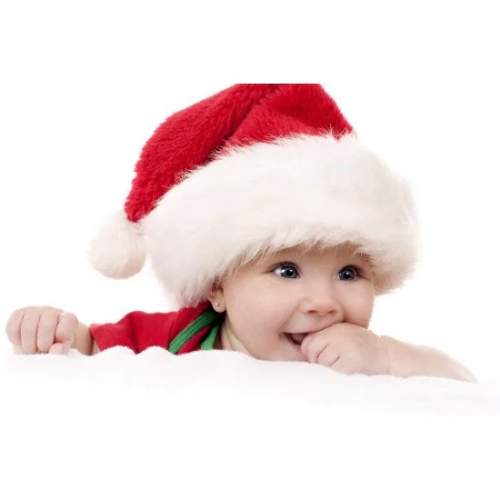 Child's Love - Cute Baby In Christmas Hat Child's Love - Cute Baby In Christmas Hat