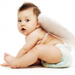 Child's Love - Cute Baby With White Wings Child's Love - Cute Baby With White Wings