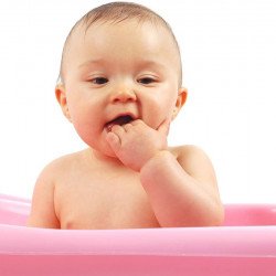 Child's Love - Cute Baby In A Pink Tub Child's Love - Cute Baby In A Pink Tub