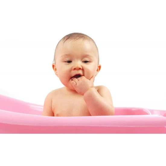 Child's Love - Cute Baby In A Pink Tub Child's Love - Cute Baby In A Pink Tub