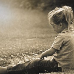 Cute Child Sepia Colour