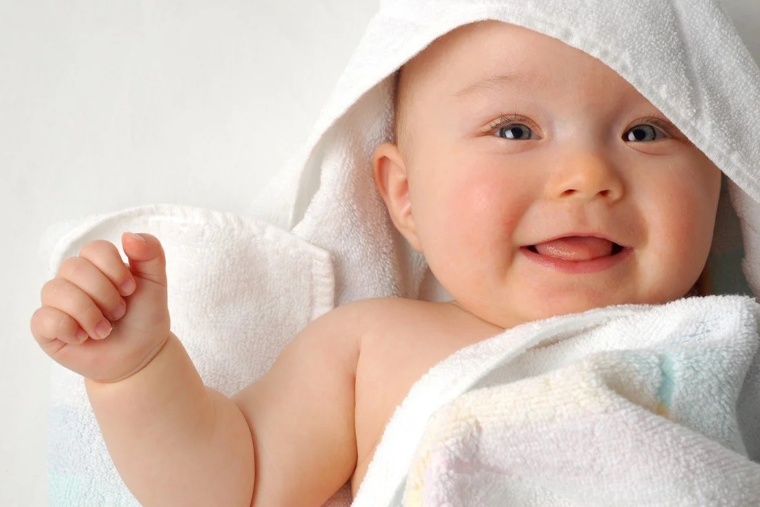 Child's Love - Cute Baby In A White Towel