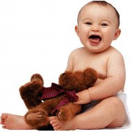 Child's Love - Smiling Baby With Teddy Child's Love - Smiling Baby With Teddy