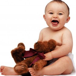 Child's Love - Smiling Baby With Teddy Child's Love - Smiling Baby With Teddy