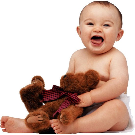 Child's Love - Smiling Baby With Teddy
