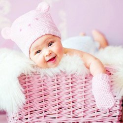 Child's Love - Smiling Baby In A Cat Sweater Child's Love - Smiling Baby In A Cat Sweater