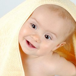 Cute Baby With Yellow Towel