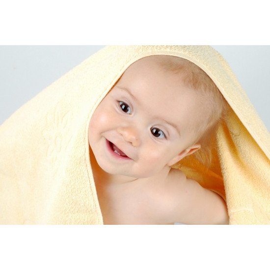 Cute Baby With Yellow Towel