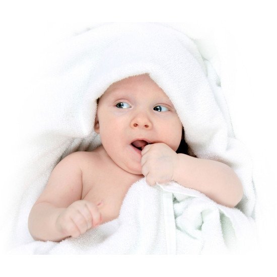 Cute Baby In A White Towel