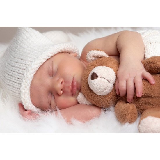 Cute Baby Sleeping With Teddy