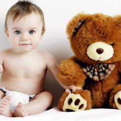 Cute Baby With Teddy
