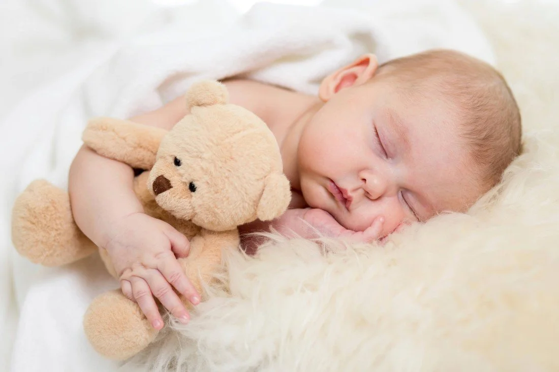 Cute Baby Sleeping With Teddy 2
