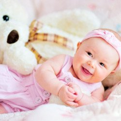 Child's Love - Smiling Baby With Teddy 2 Child's Love - Smiling Baby With Teddy 2
