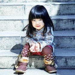 Child's Love - Cute Little Girl Sitting On Stairs Child's Love - Cute Little Girl Sitting On Stairs