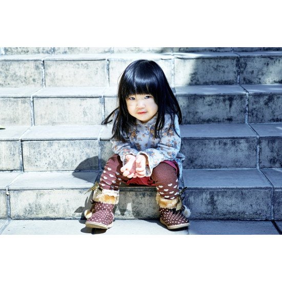 Child's Love - Cute Little Girl Sitting On Stairs