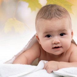 Child's Love -  Cute Baby In A White Towel Child's Love -  Cute Baby In A White Towel