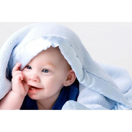 Child's Love - Cute Baby With Blue Towel Child's Love - Cute Baby With Blue Towel
