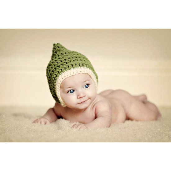 Child's Love - Cute Baby In A Green Hat