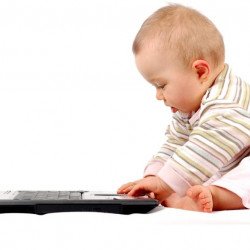 Child's Love - Baby With Laptop Child's Love - Baby With Laptop