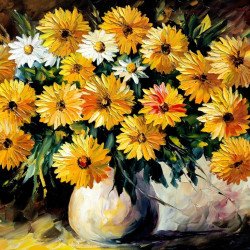 Yellow Daisy Oil Painting Yellow Daisy Oil Painting