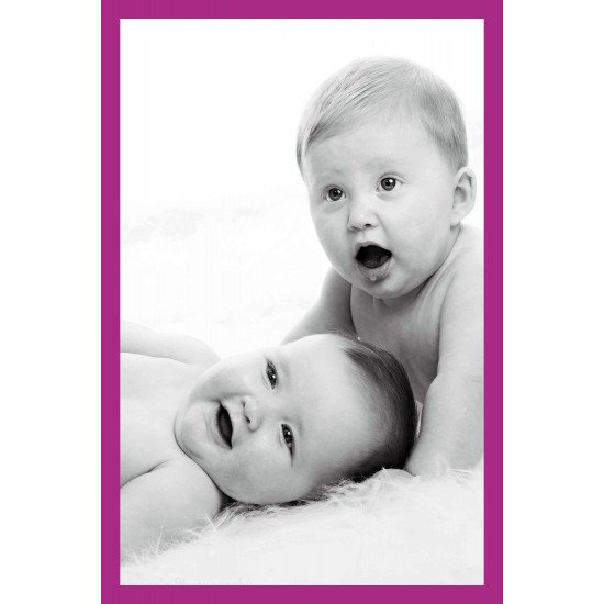 Child's Love - Two Cute Babies Violet Border