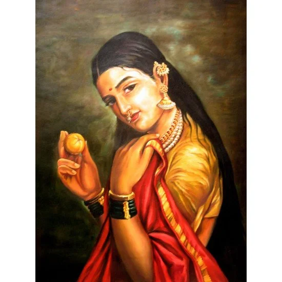 Lady In A Red Saree