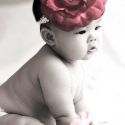 Child's Love - Cute Baby With Big Red Flower Child's Love - Cute Baby With Big Red Flower
