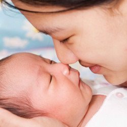 Child's Love - Cute Newborn Baby With Mother Child's Love - Cute Newborn Baby With Mother