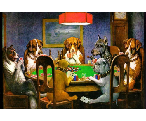 Dogs On The Poker Table Funny Poster