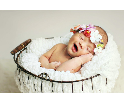 Child's Love - Sleeping Baby In A Basket