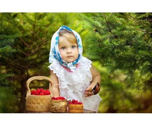 Child's Love - Cute Girl With Berries