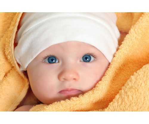 Child's Love - Cute Baby In Yellow Towel