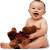 Child's Love - Smiling Baby With Teddy