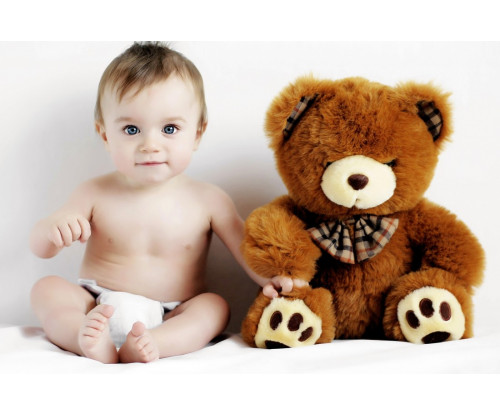 Cute Baby With Teddy
