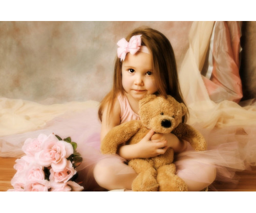 Child's Love - Cute Little Girl With A Teddy