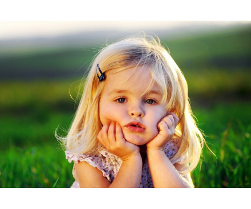Child's Love -  Cute Little Blonde Girl