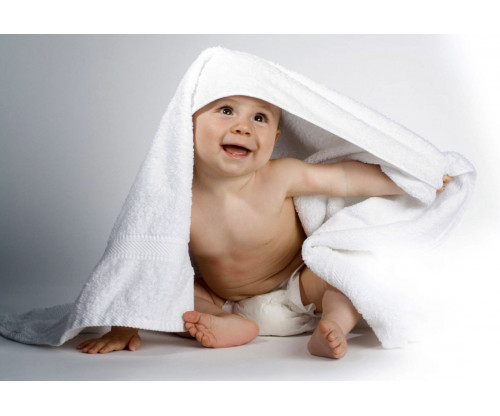 Child's Love - Cute Baby Playing With Towel