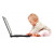 Child's Love - Baby With Laptop