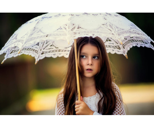 Child's Love - Little Girl With Umbrella