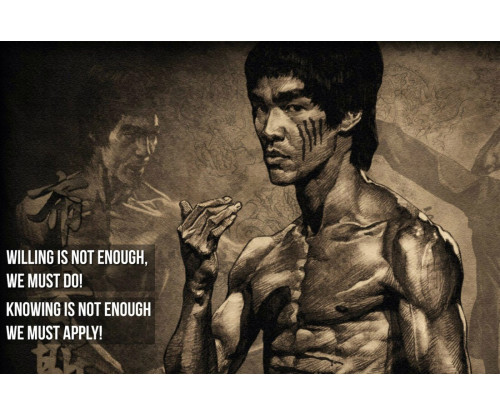 Bruce Lee Motivation Sepia Colour