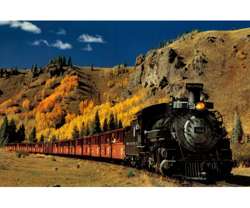 Vintage Train In Beautiful Landscape