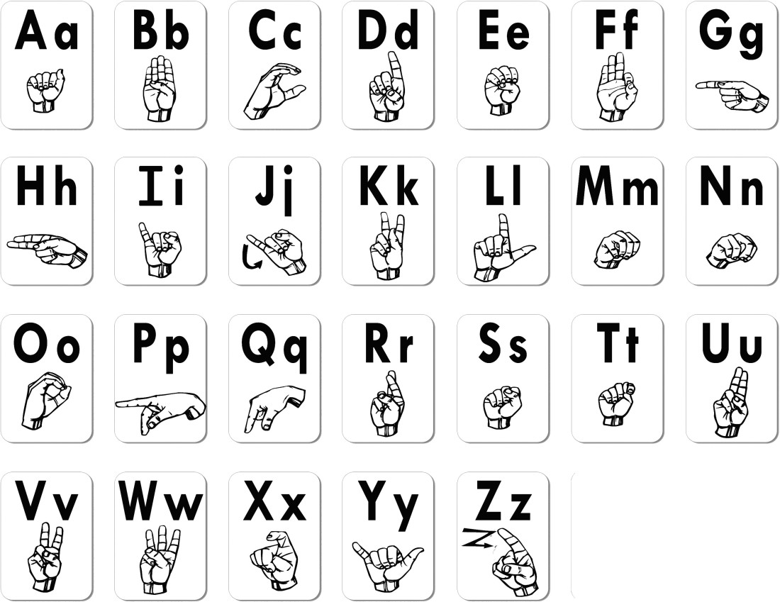 Alphabets Chart With Sign Language Educational Oshiprint In