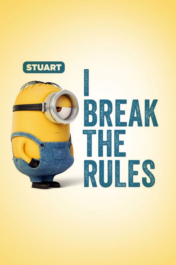 Cute Minion I Break The Rules - Humor | OshiPrint.in